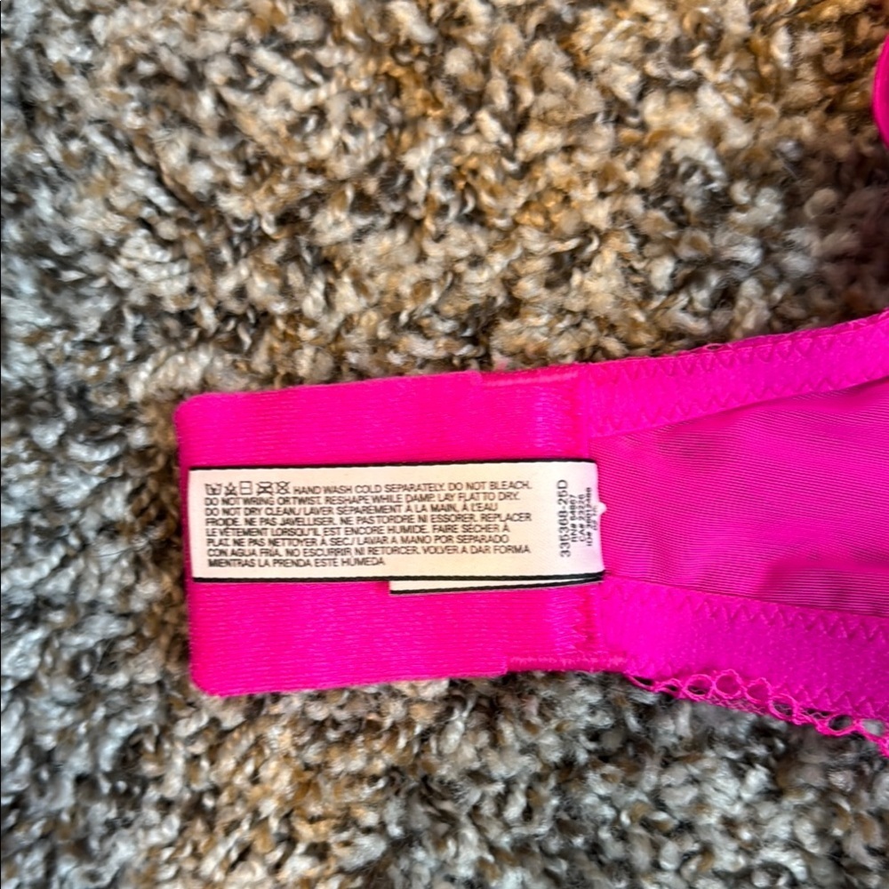 NWOT Victoria’s Secret Neon Pink Lace Underwire Bra - 38D - Picture 9 of 9